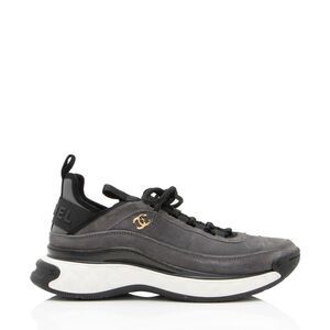 Chanel Suede CC Sneakers - Size 10 / 40